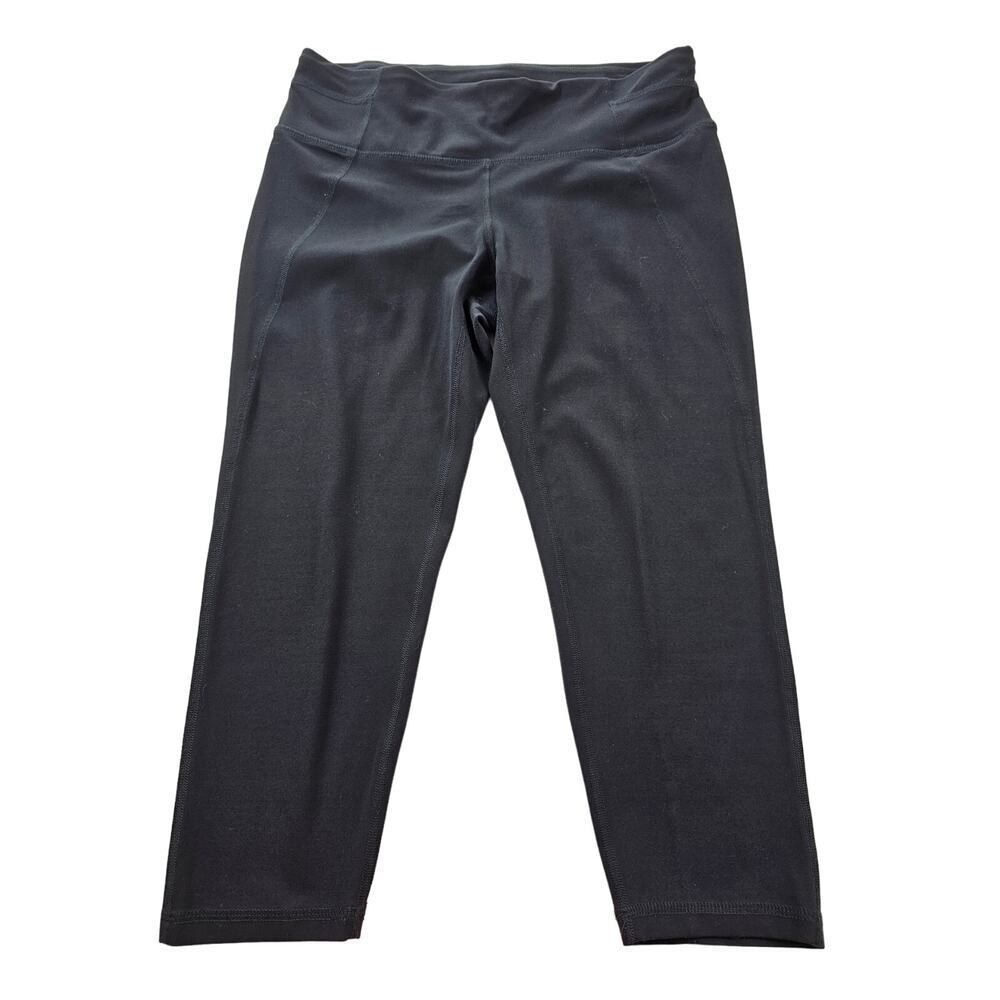 prAna 19" inseam black capri stretch leggings yoga running active gym basic M
